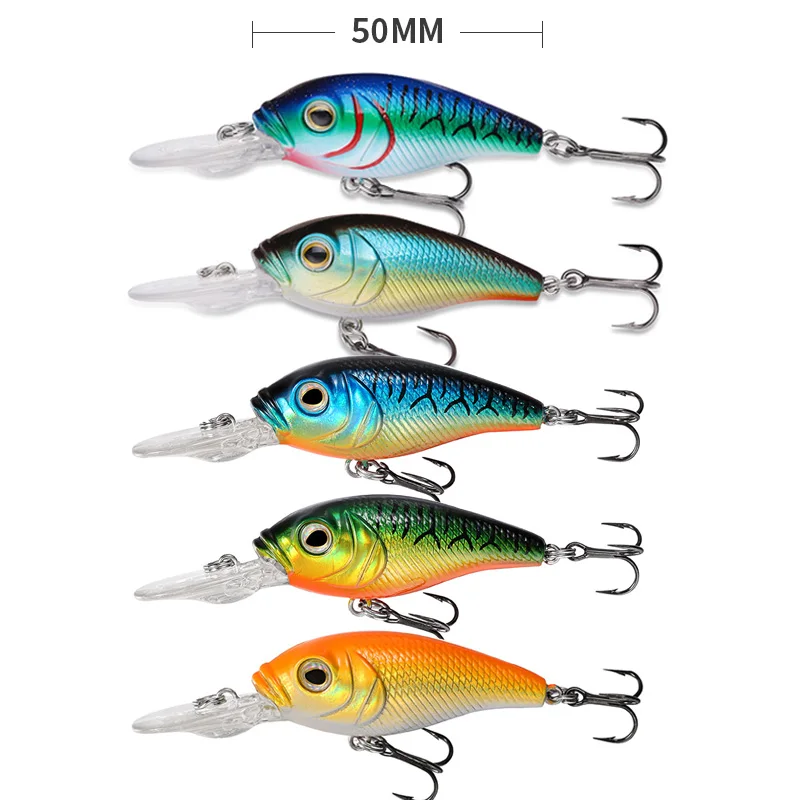 Ezreal PT50-5 Crankbait Fishing Lures tackle Wobbler 50mm 5pcs 4.5g crank Artificial Hard Bait swimbait floating | Спорт и