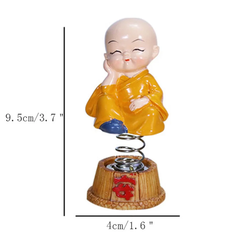 4PCS/Lot Mini Swing Small Monks Resin Spring Shake Head Monk Buddhist Miniatures Car Decoration Desktop Craft Home Ornament | Дом и сад