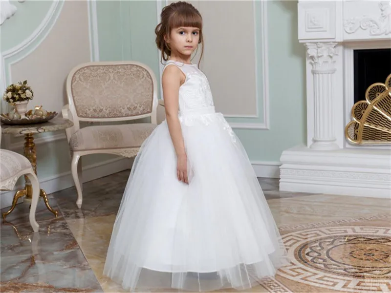 Well-Designed Flower Girl Dress For Birthday Parties Formal Wear Customized Sleeveless Popular Little Girls Wedding | Свадьбы и