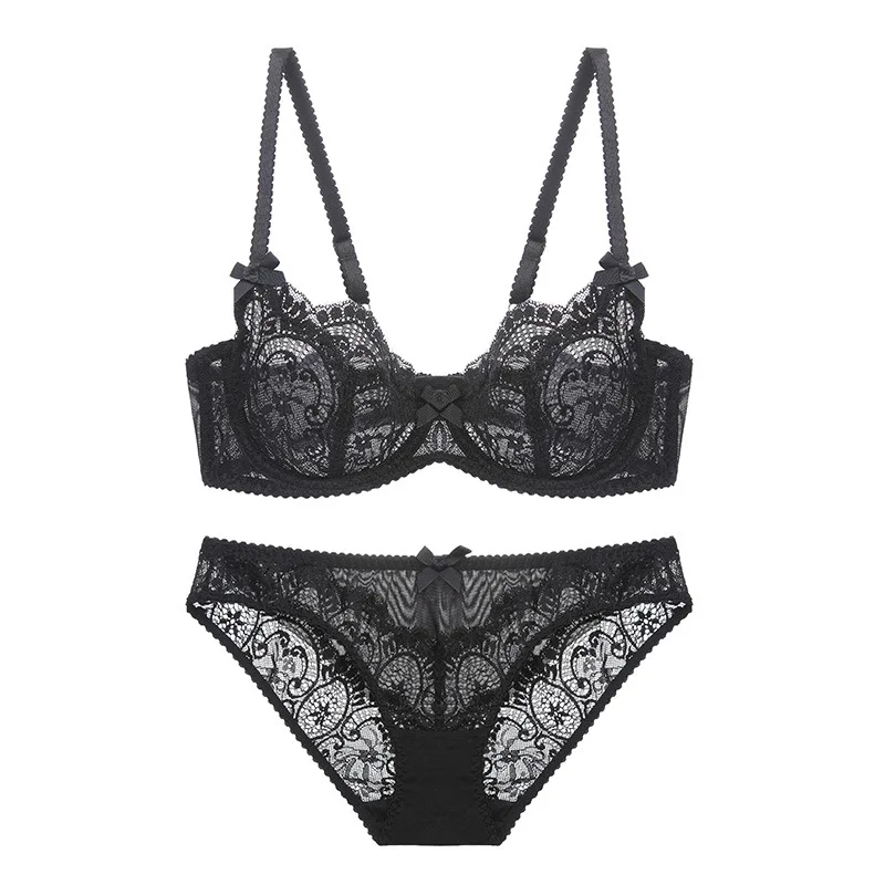 Большие размеры полностью кружевные тонкие чашечки сексуальный бюстгальтер