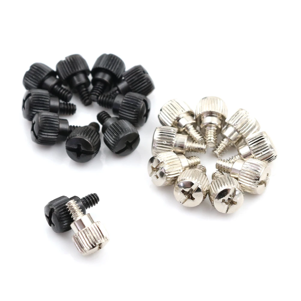 

10pcs Computer Case Screws Black Or Nickel Computer Case Screw Hand Tighten Thumb Screw