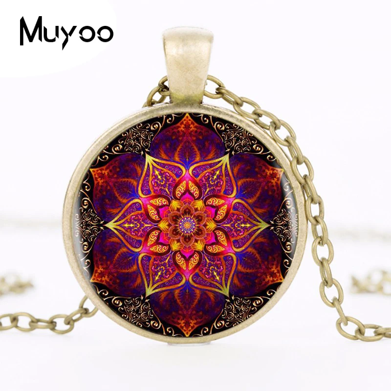 Red Logo Pendant Necklace Flower Handmade Round Vintage Chain Choker Statement Women Jewelry HZ1 | Украшения и аксессуары