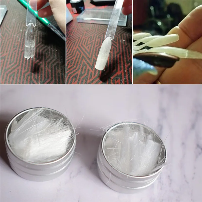 1 коробка гвоздь Fibernails Акриловые Советы волокно стекло расширение для ногтей