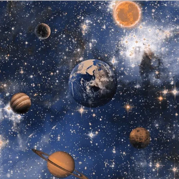 Planet in sky space обои декор для детской комнаты звездный стиль настенная бумага 3D