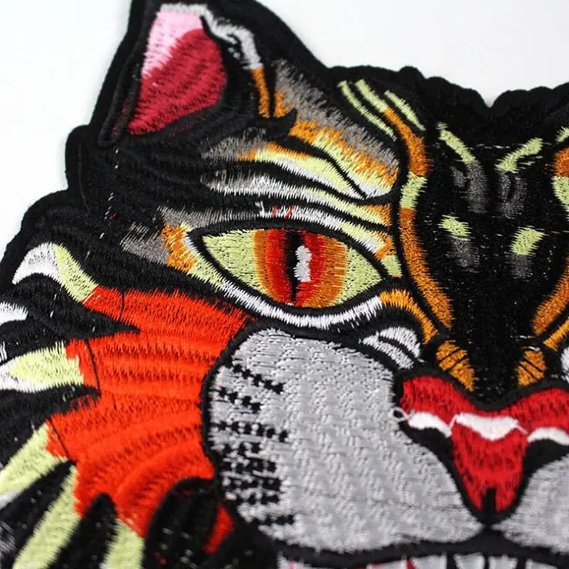 Разноцветные вышитые тигровые нашивки для одежды пошив аппликация аксессуар
