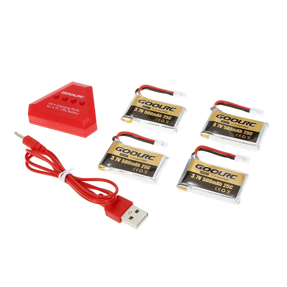 4 шт. 500 мАч 3 7 в 25C LiPo батарея с 1 USB зарядное устройство для Syma X5 X5SW X5C RC Квадрокоптер