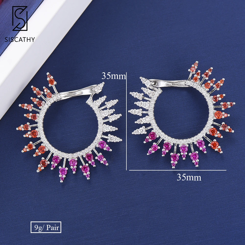 

Siscathy 2020 New Fashion Women Stud Earrings Trendy Full Cubic Zirconia Inlaid Earrings For Women Party Wear Crystal Jewelry