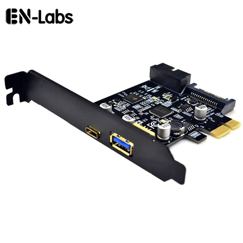 En-Labs PCI-e на 4 порта USB 3,1 GEN 1(5 Гбит/с)(usb type-C+ usb type A w/внутренний 19Pin USB 3,0 Dual port) PCI Express Card