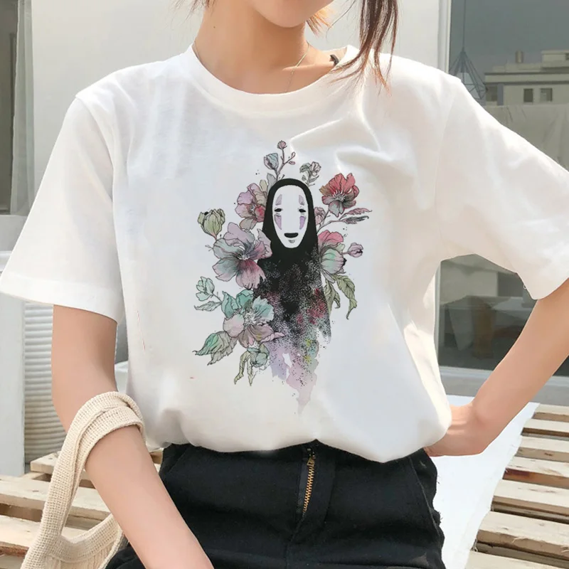 Totoro Spirit Out Футболка Studio Ghibli femme японский мультфильм Аниме женская футболка Миядзаки Хаяо одежда женская кавайная