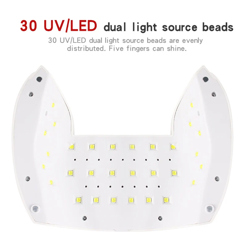 LIDAN SUN 7X 60W High Power Nail Dryer 30 Beads Lampara UV LED Dual Light Source Timer Switch Followers +3% discount | Красота и