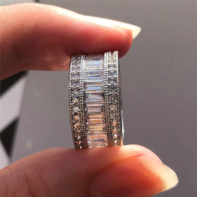 Женские обручальные кольца с белым кристаллом Luxe винтажные из серебра 925 пробы