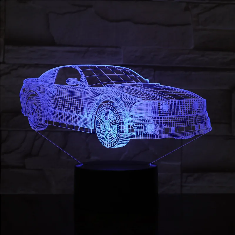 Для мальчиков и мужчин гоночный спортивный автомобиль 3D лампа ночник