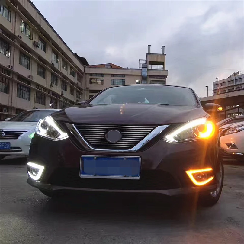 Автомобильные мигающие дневные ходовые огни для Nissan Sentra 2016 2017 светодиодные