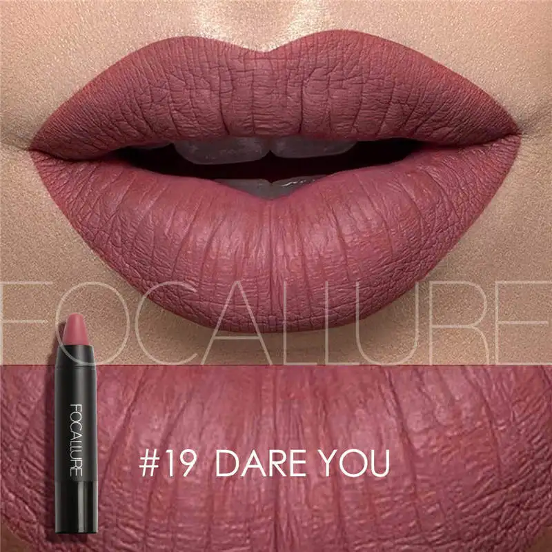 19 Focallure, 19 цветов, матовая губная помада, карандаш, Красная губная помада, мат, губная помада, ТИНТ, стойкие губные помады, набор, косметика, макияж для женщин, макияж - Цвет: 19