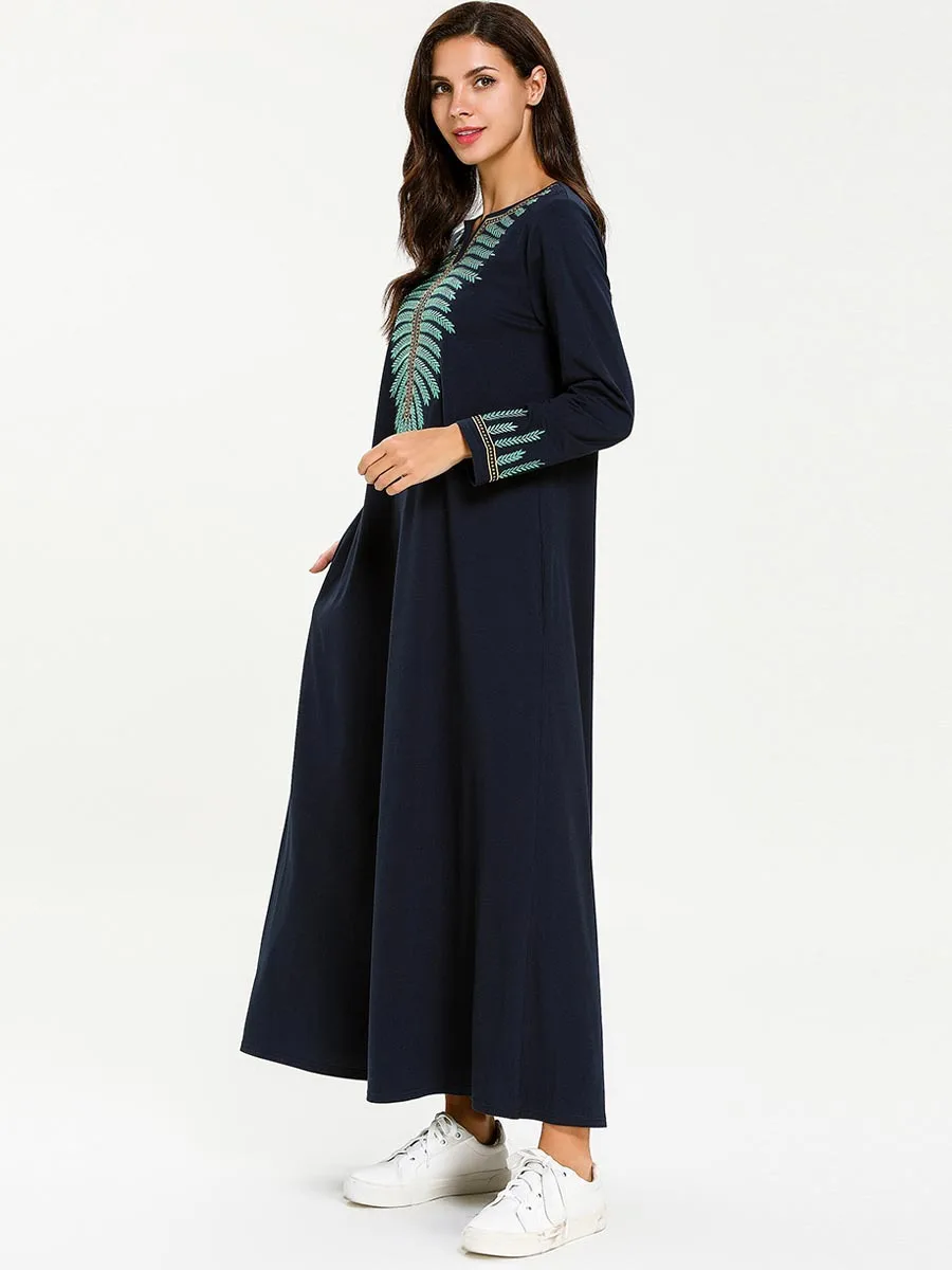 Женское мусульманское арабское платье-кафтан макси-халат женское платье с
