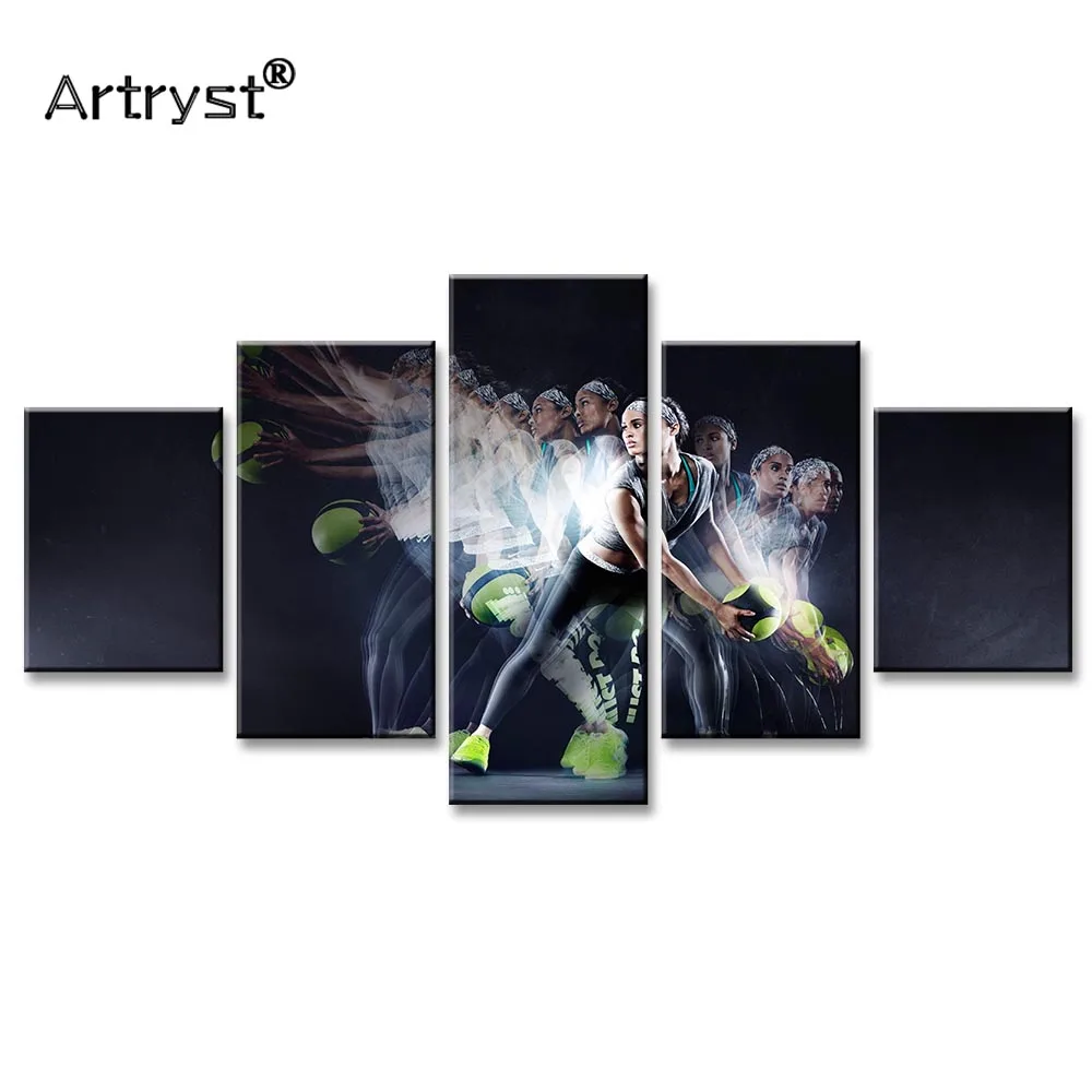 Artryst HD современной женщины Фитнес мяч картина на спортивную тематику Стена