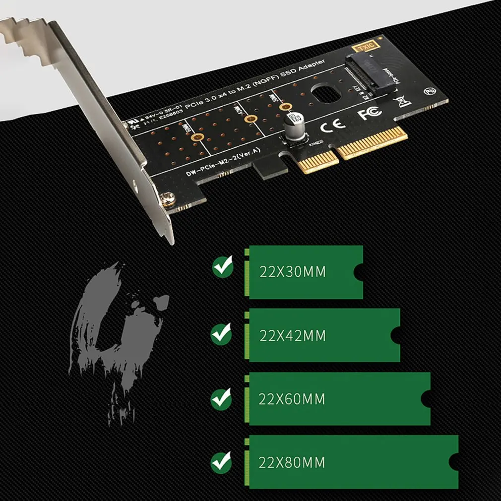 M.2 Накопитель SSD с протоколом NVME NGFF к PCI Express 3,0X4 адаптер M ключ интерфейсная карта полная скорость 6 Гбит/с адаптер