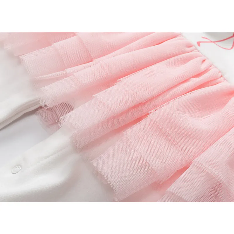 2018 осеннее платье принцессы для новорожденных маленьких девочек Комбинезон