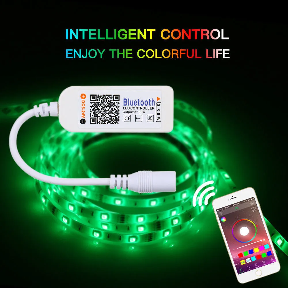 WiFi Bluetooth Music RGB Controller DC5-24V Mini Smart Light Strip Dimmer For 5050 3528 LED Tape New 12.29 | Автомобили и