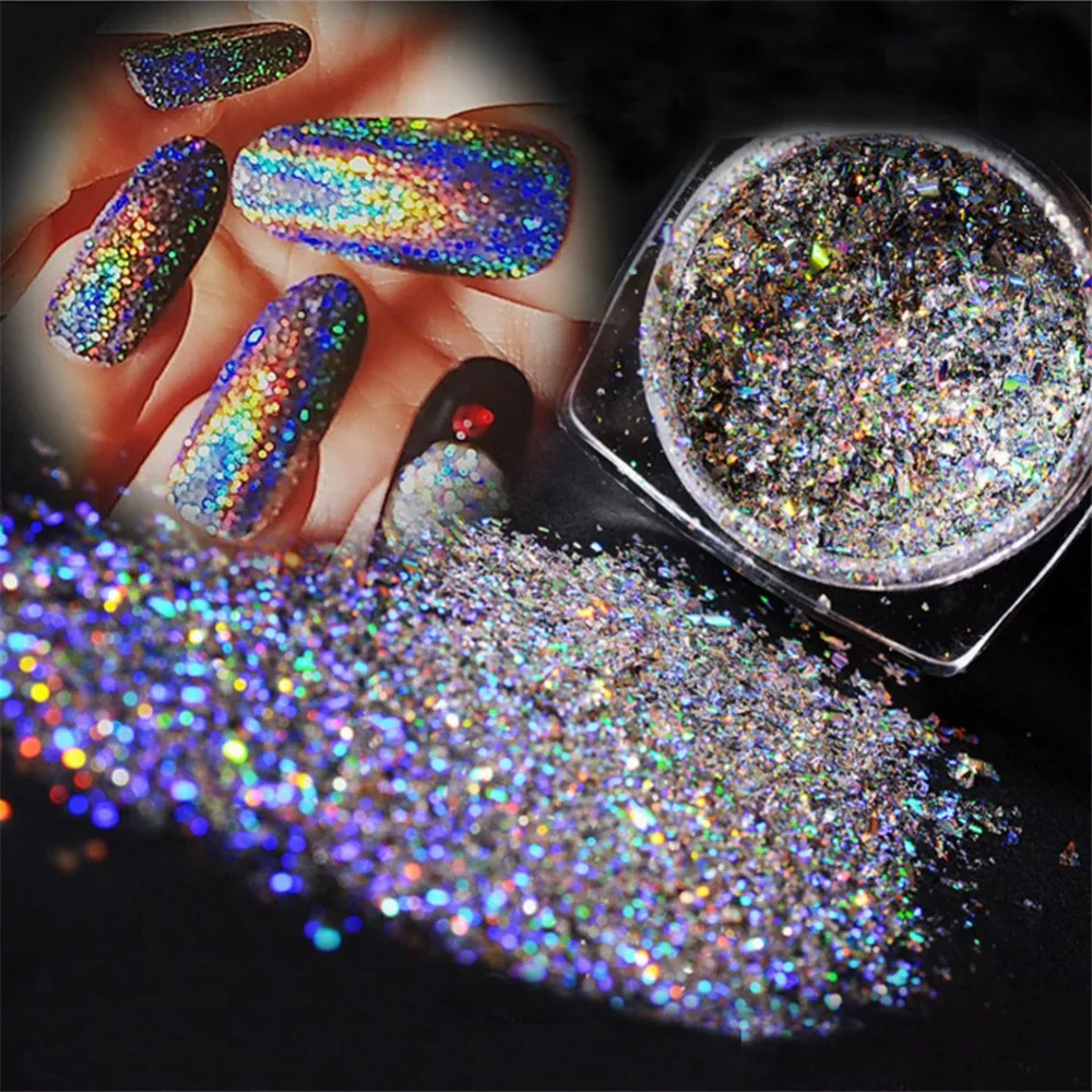 Блестящие хлопья для ногтей Galaxy Holo 0 2 грамм/коробка порошковые хромированные