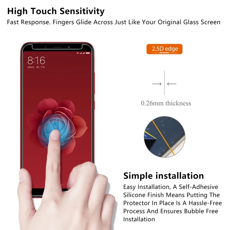 2.5D 0 26 мм 9H Pre mi um закаленное стекло для xiaomi A2 (mi 6X) Защитная пленка экрана 5 99