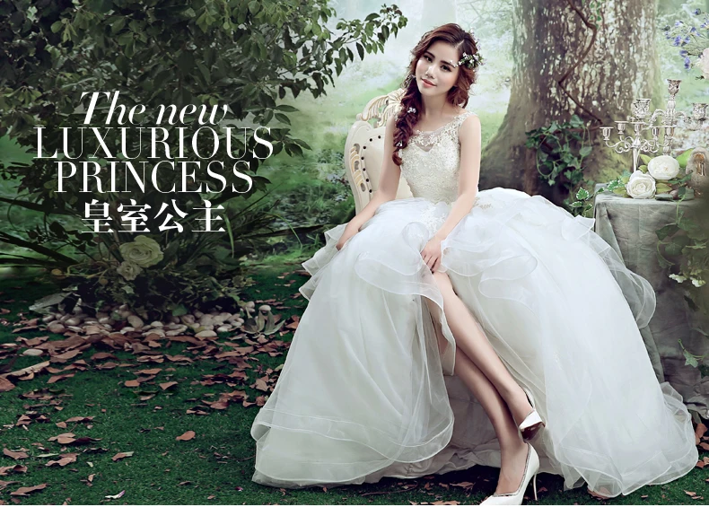 2016 Новая мода принцесса Кружева Винтаж свадебное платье кружева фея