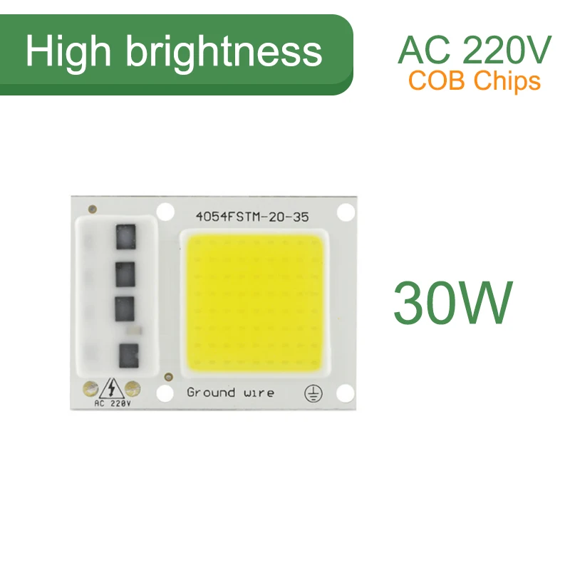 COB 30W Kaguyahime 5 Вт~ 100 Вт AC 220 В интегрированный COB светодиодный чип 50 Вт 30 Вт 20 Вт 10 Вт смарт IC драйвер люменов для DIY прожектор - Испускаемый цвет: COB 30W