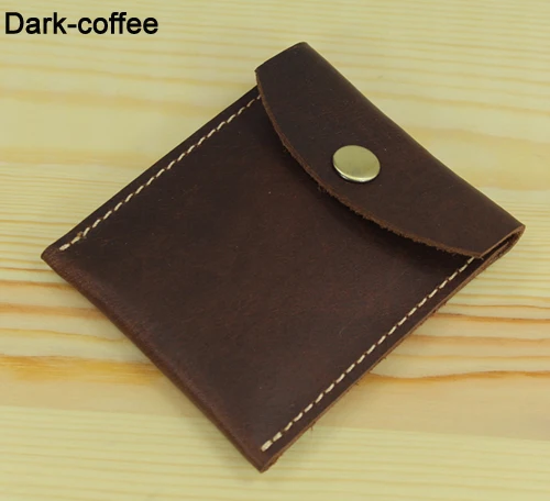 Dark coffee Ручной работы Винтаж Пояса из натуральной кожи держатель кредитной карты Для мужчин карты ID держатель дело Для женщин Бизнес визитница маленький кожаный карты рукавом - Цвет: Dark coffee