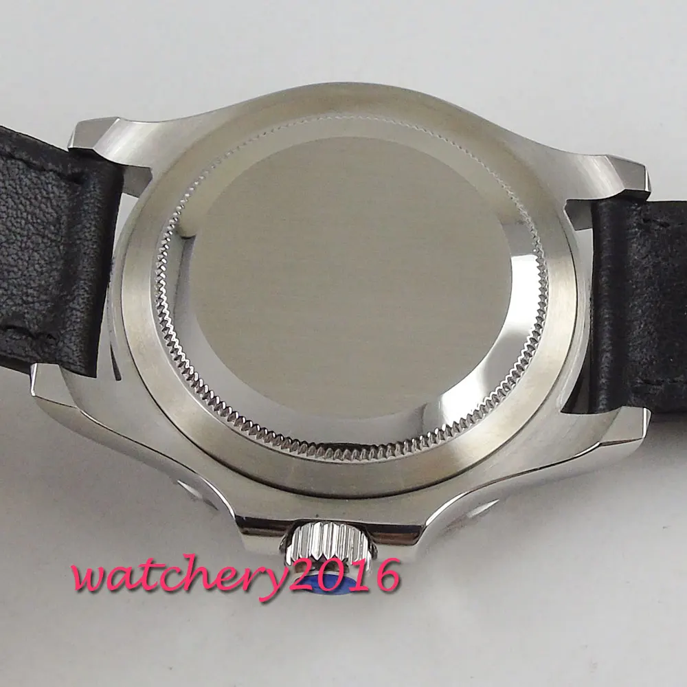 Новое поступление мужские часы PARNIS с черным циферблатом сапфировым стеклом