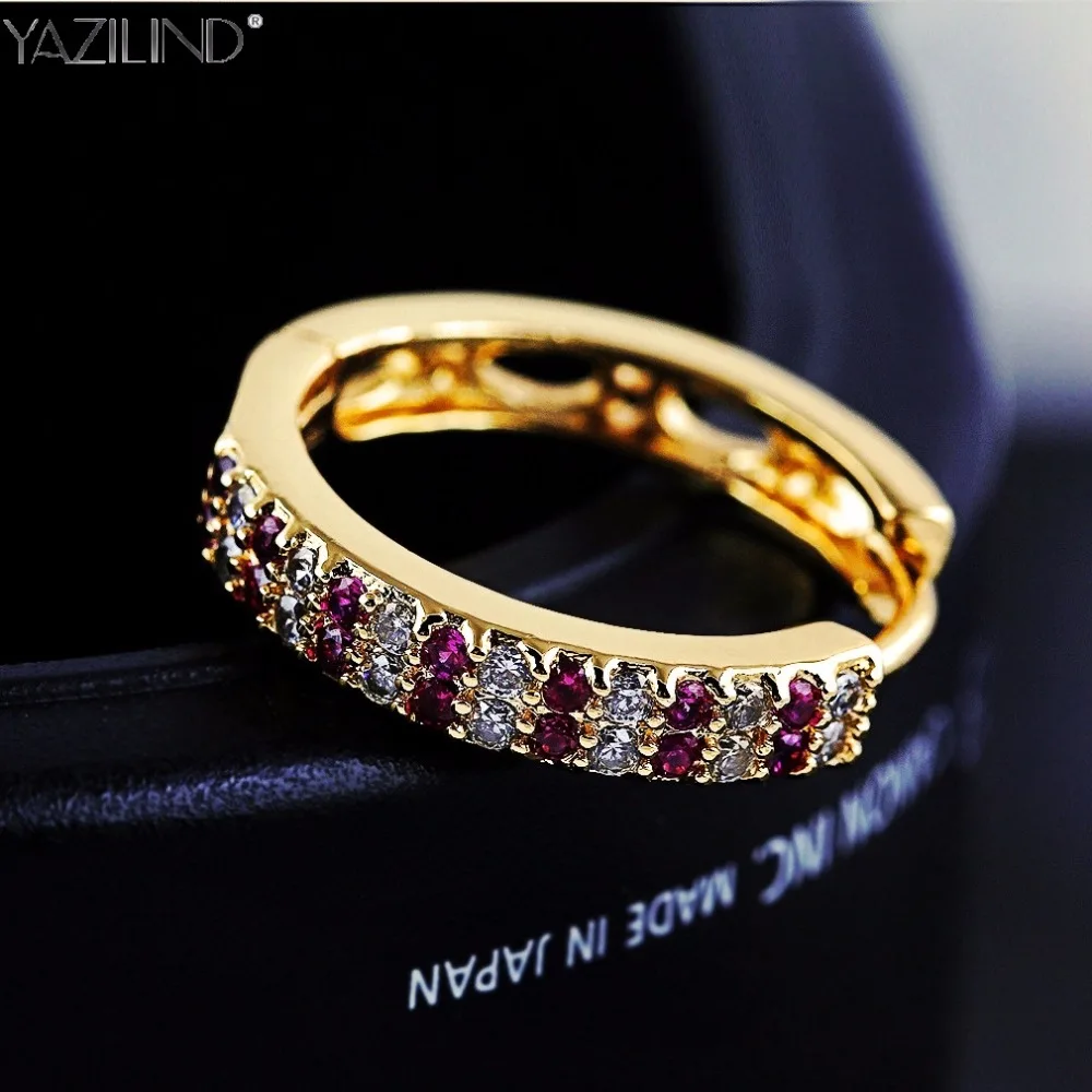 Gold Color Pave Colors Zirconia CZ Small Circles Huggies Hoop Earrings For Children Girls Baby Kids Jewelry brinco pequeno Aros | Украшения