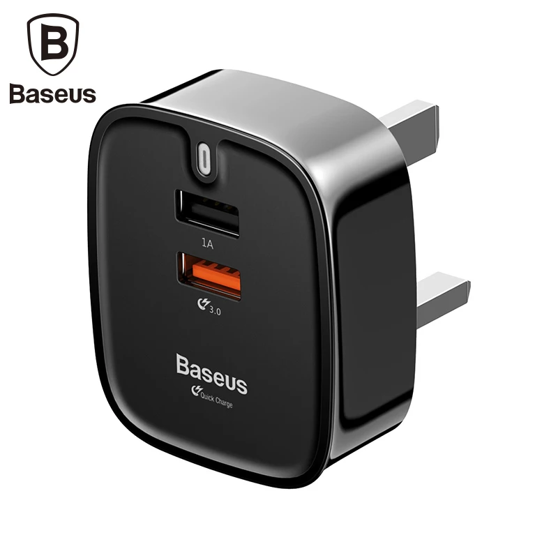 Baseus 3A двойное зарядное устройство USB Quick Charge 3,0 настенное зарядное устройство UK Plug QC3.0 быстрое зарядное устройство для samsung планшета мобильного телефона