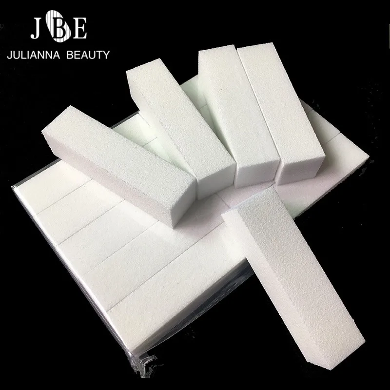 

10PCS High Elastic Cotton Nail Block Buffer Nail Art Buffer Sanding Acrylic Pedicure Manicure Nail File Buffer Art Tips White
