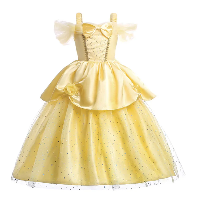 Платье для девочек Belle Beauty and Beast рождественское платье принцессы новогодние