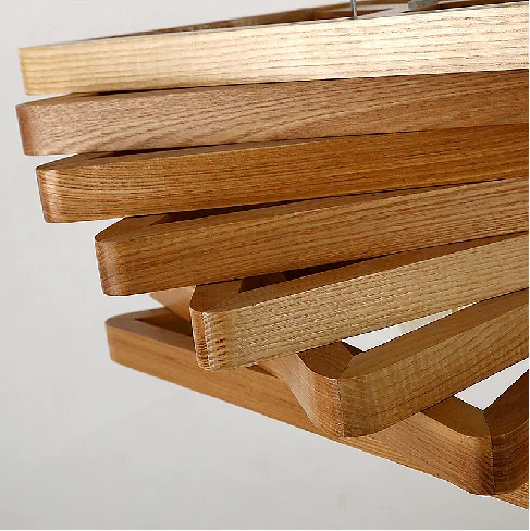 売却 クリエイティブデザインライトスパイラル木製ペンダントライト木製ダイニングホールランプ木製素朴な照明器具リビングルーム