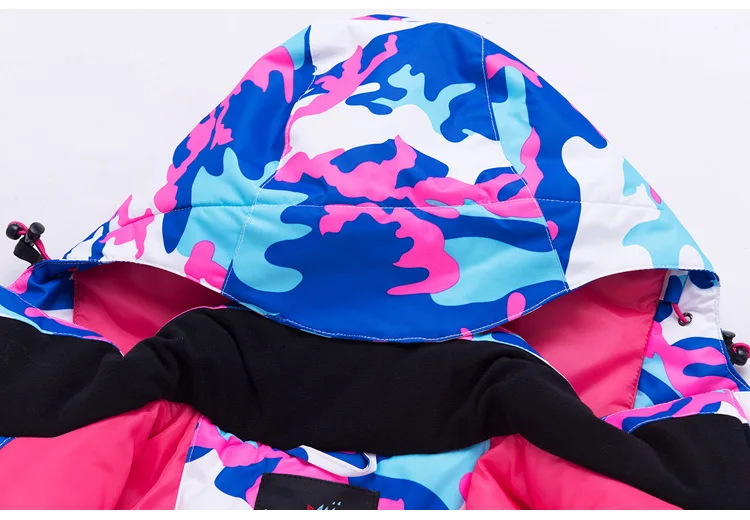 Camouflage Children's Ski Clothing Girls Suit Windproof Waterproof Warm Thickened Single Board Double Set | Детская одежда и