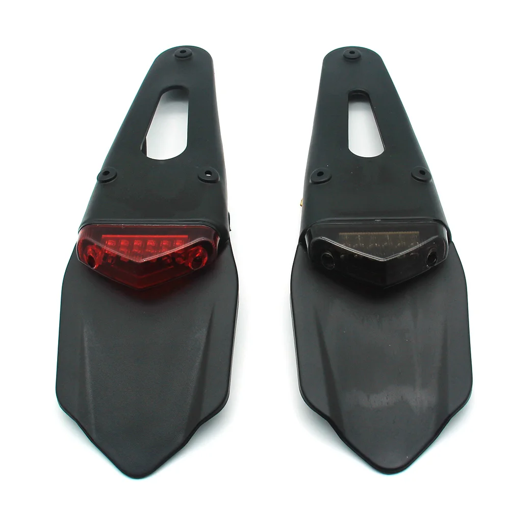 Motorcycle Rear Fender with Stop Brake 12 LED Tail Light Splash Guard Lamp Red / Somked Clear Color |