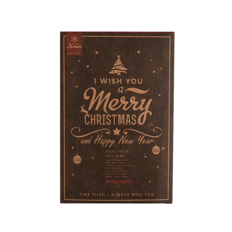 Поздравительные открытки из бумаги серии Merry Christmas в винтажном стиле открытка на