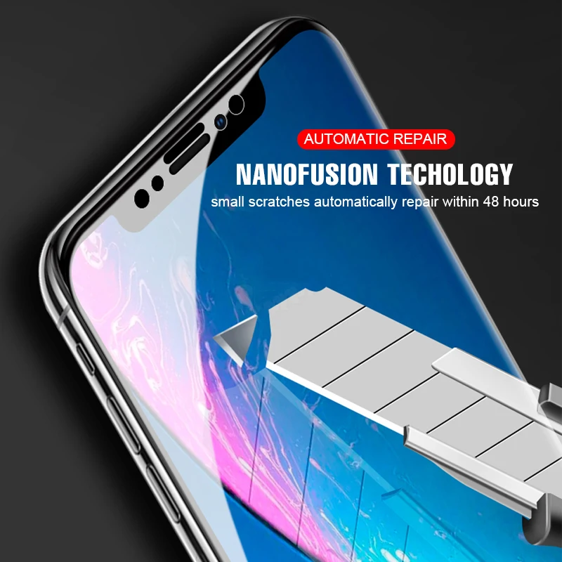 3D полное покрытие Гидрогелевая пленка для iphone XS Max XR X 8 7 6 6S Plus HD Тонкий защитный