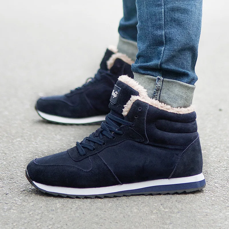 Мужские ботинки зимние с искусственным мехом Размеры 35 46 мужские теплые