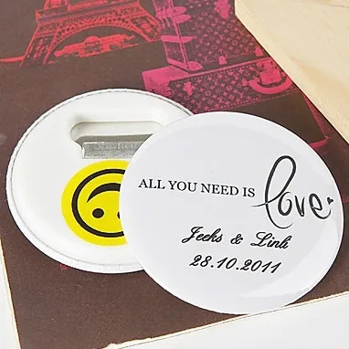 Free Shipping 100 Personalized Wedding Favors And Gifts Wine Opener & Fridge Magnet For Guests Souvenirs|magnet and stainless steel|magnet footmagnet