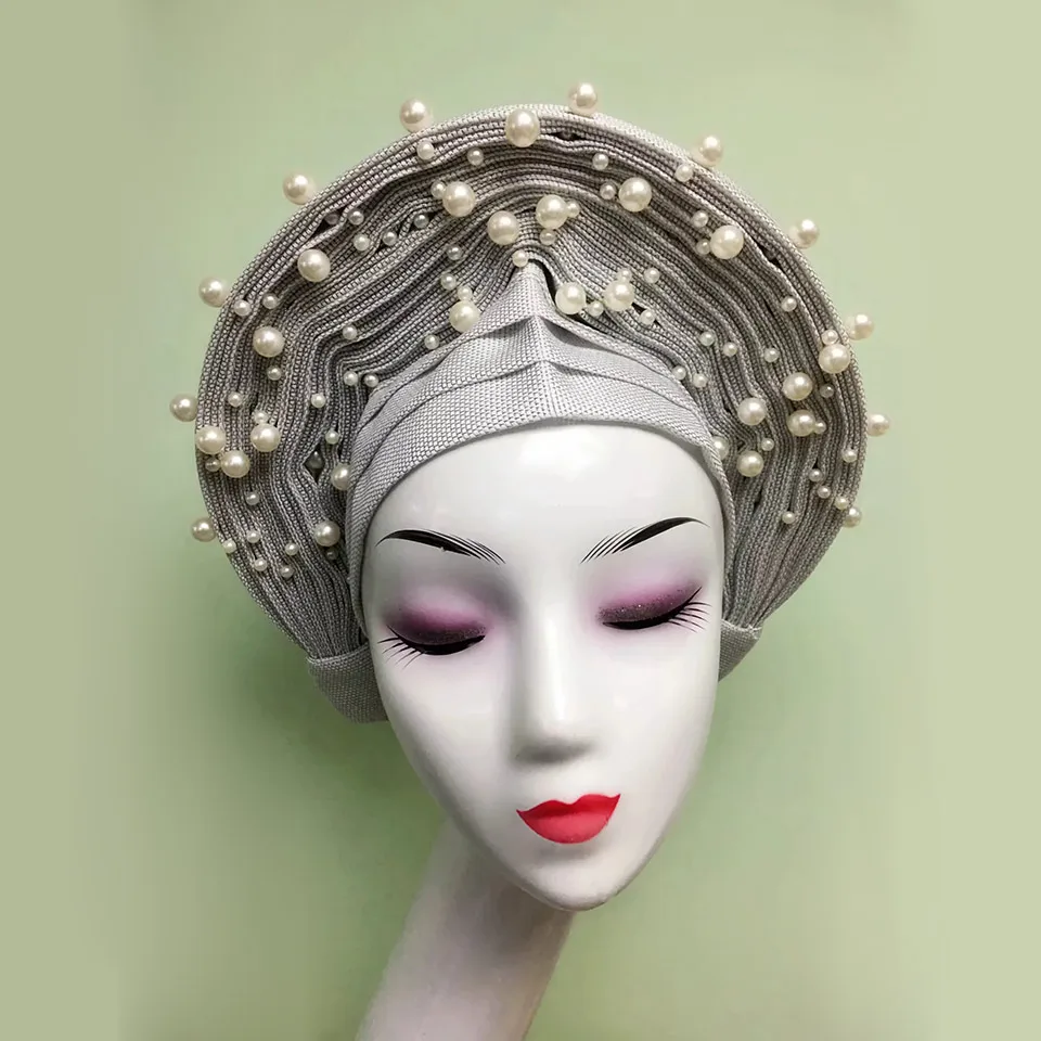 Aso oke головной убор gele нигерийский Африканский Авто геле женский Дамский тюрбан