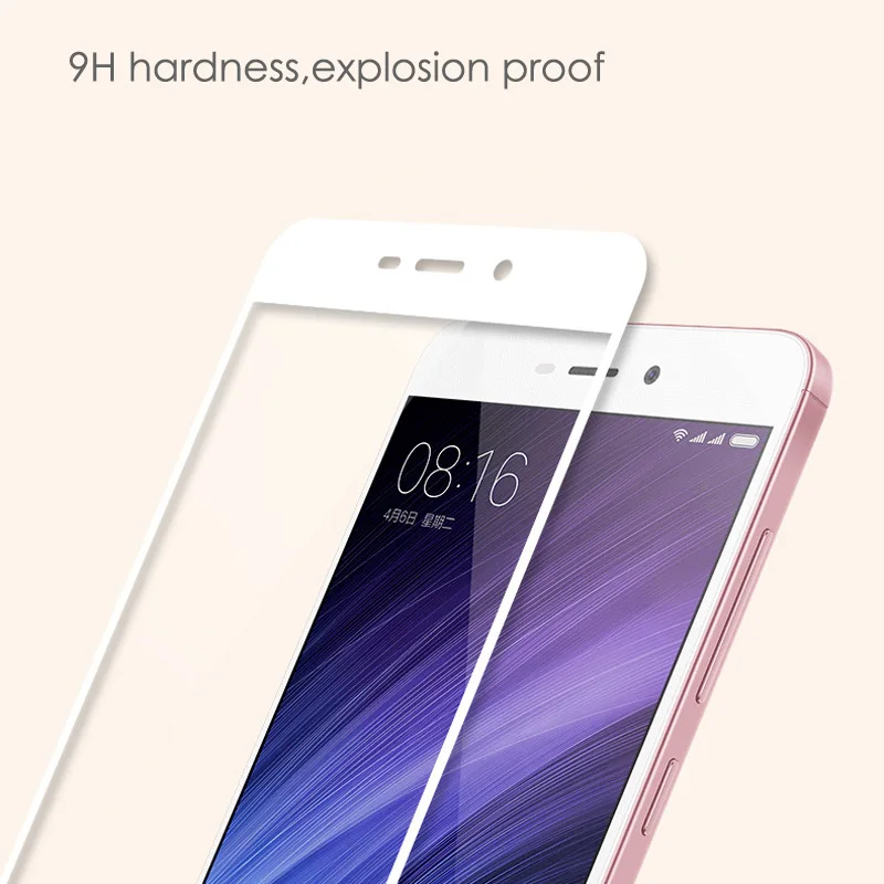 Для Xiaomi Redmi 4x закаленное Стекло Экран протектор полный охват защиты Плёнки