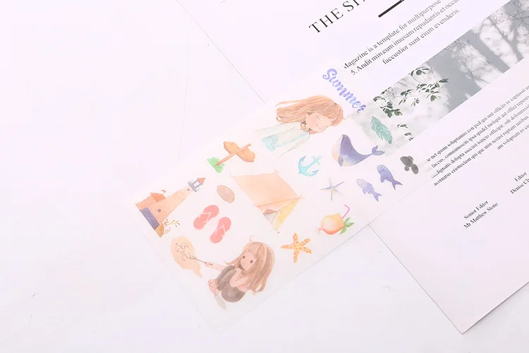 6pcs Summer Seaside paper sticker Organizer Calendar Diary Book Planner Sticker Scrapbook Decoration papeleria sale | Канцтовары для