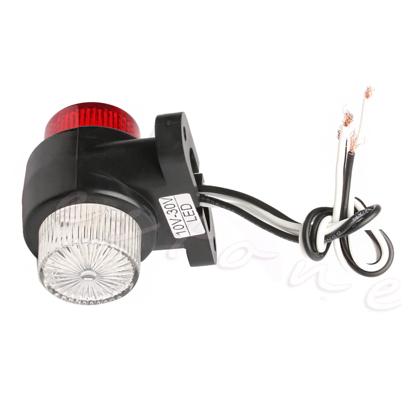 

2Pcs 10-30V 8 LED Red & White Side Marker Light Lamp for Trailer Truck Lorry Caravan