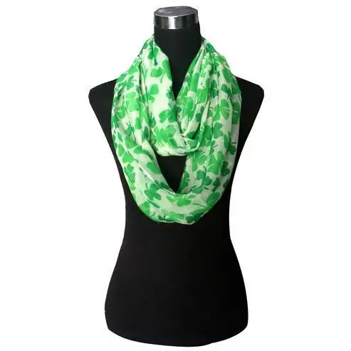 2016 новинка с листком клевера шамрок шарф принтом для женщин Цветочный зеленый