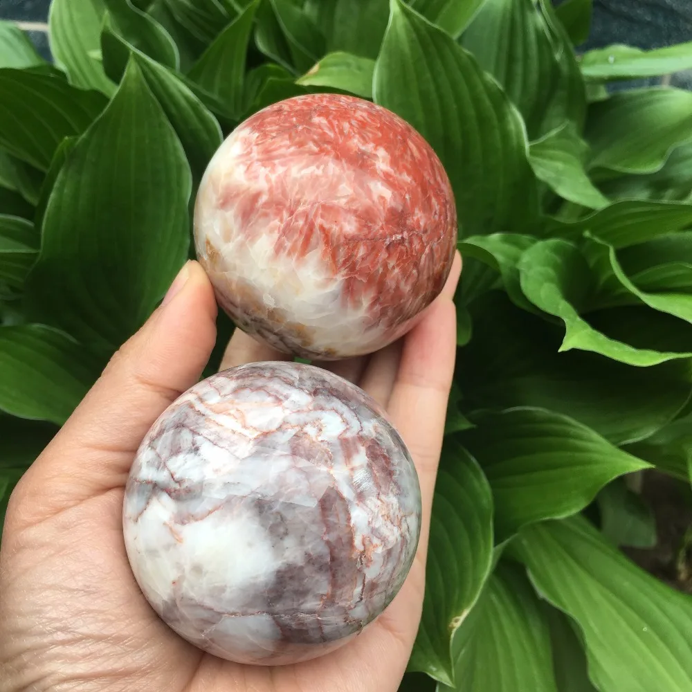 

50-60mm natural Red lines stone sphere reiki healing crystals ball polished gemstone minerals rock for home decoration