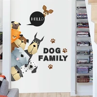 cartoon dogs family wall stickers for kids rooms car door refrigerator window home decor pvc wall decals diy mural art posters