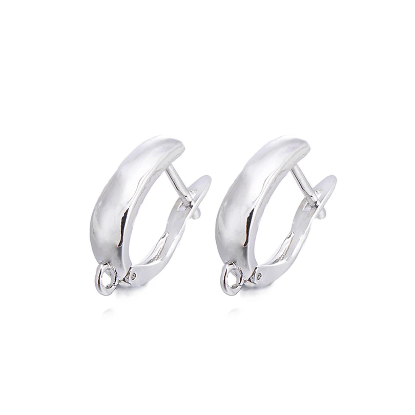 silver Pipitree DIY серьги-кольца фурнитура для изготовления ювелирных изделий Медь CZ Циркон Серебро Золото Цвет Круглые Серьги Крючки застежки аксессуары - Цвет: silver