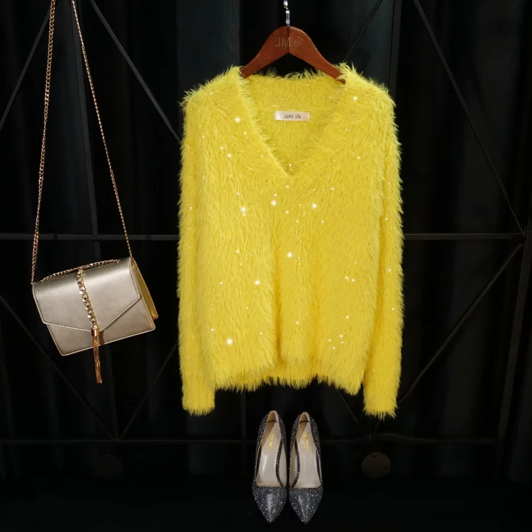 Cakucool женская обувь расшитая блестками осенний свитер для девочек теплое платье с