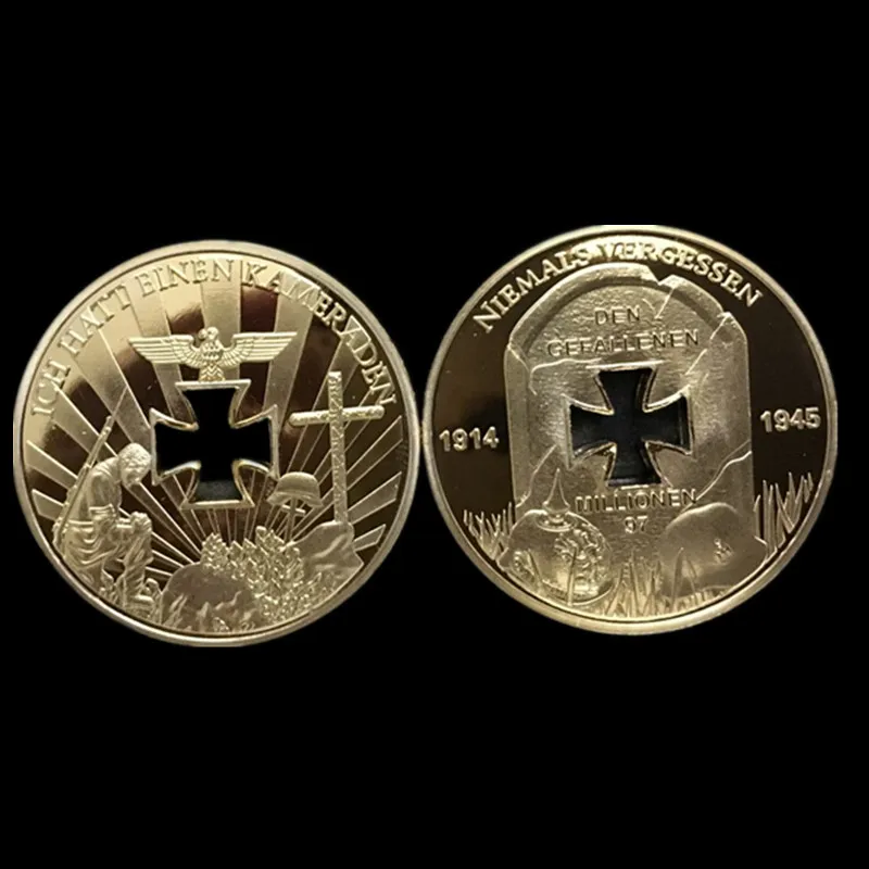 Из 2 предметов мировая война памяти ден GEFALLENEN 24K покрыто настоящим с позолотой